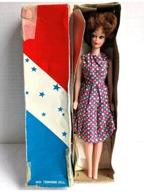 Vintage 60s Evergreen Miss Teenager Doll No. 1011 Hong Kong w/ Box Barbie Clone